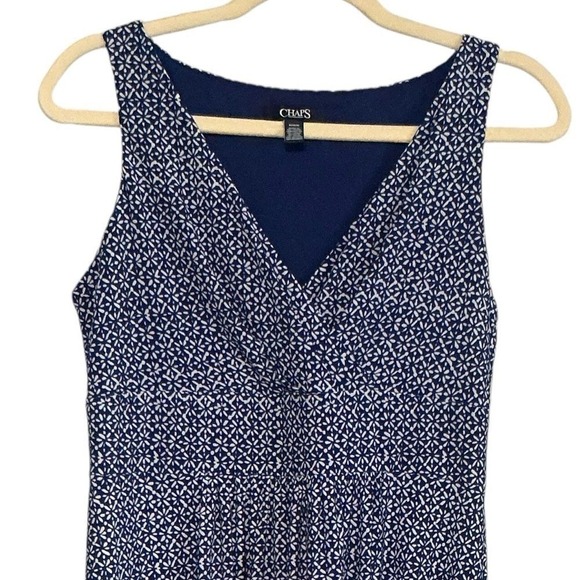 Chaps blue flower print vneck sheath dress‎ size M - Picture 4 of 10